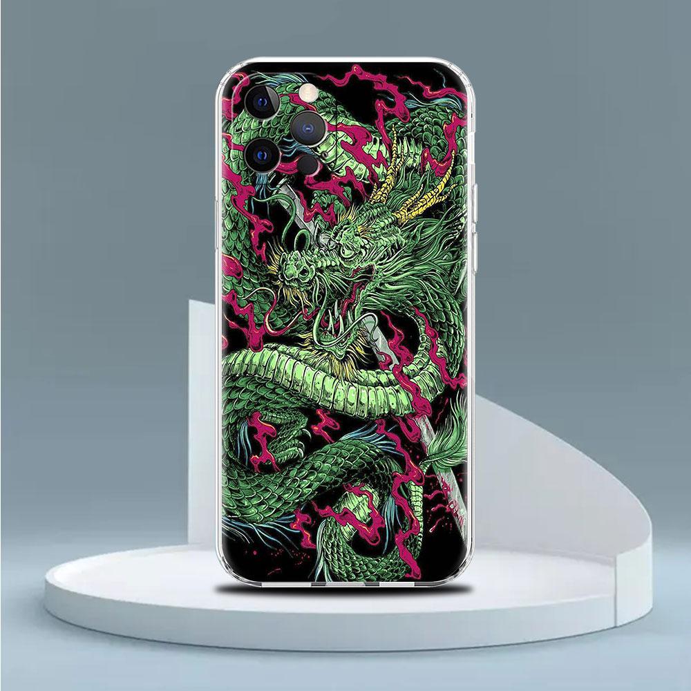 Clear Case For Apple iPhone 14 13 11 12 Pro 7 8 Plus XR X XS Max 6 6S 14Pro Silicone Phone Cover Animal Dragon