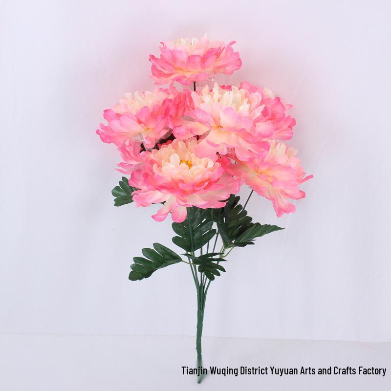 Qingming Festival Peony & Chrysanthemum Grave Decorations - Artificial Flower Ornaments for Tomb Sweeping