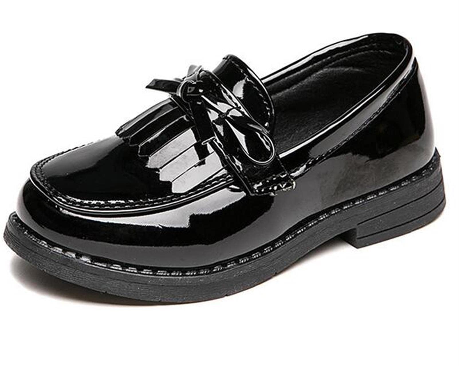 

Лоферы для официальной одежды Лакированные с кожей для выхода в свет и на каждый день [PPXID] Детские, Для девочек, Обувь, Детская обувь, Кожа, Кисточки, Легкие, чёрный