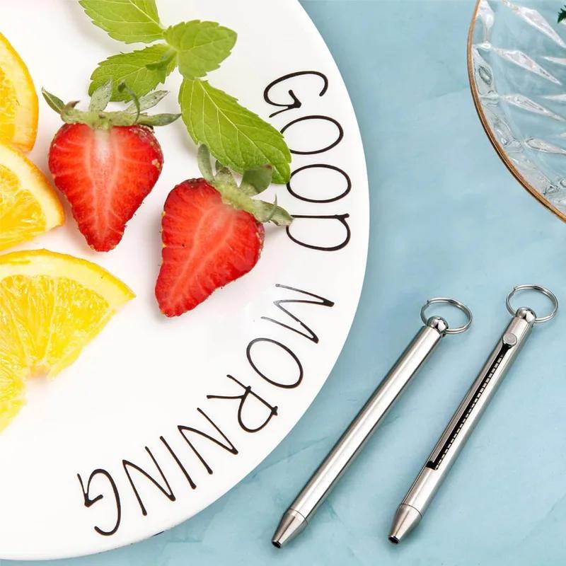 1Pc Portable Titanium Toothpicks Pocket Toothpicks Keychain Silver with Metal Toothpick Holder for Outdoor Picnic Camping Accessorie