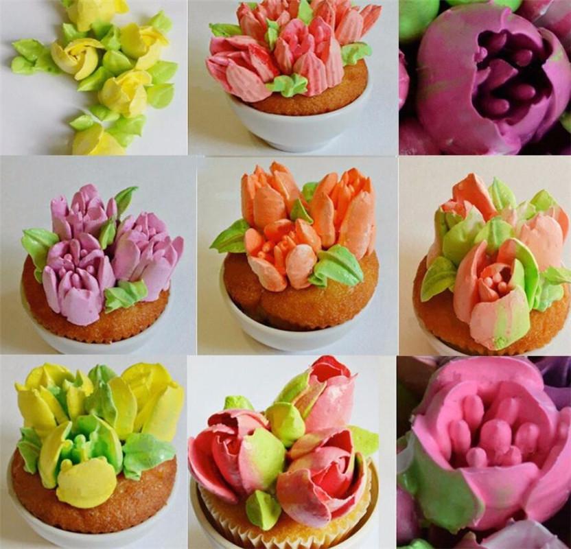 7pcs/lot Stainless Steel Russian Tulip Icing Piping Nozzle Cake Decoration Cream Tips DIY Cake Bakeware Tool Rose Flower Mold