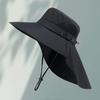 Mountaineering Sun Hat with Adjustable Windproof Rope Breathable Mesh Wide Brim Sun Hat UV Protection Fishing Hat for Outdoor Sports Hiking Camping