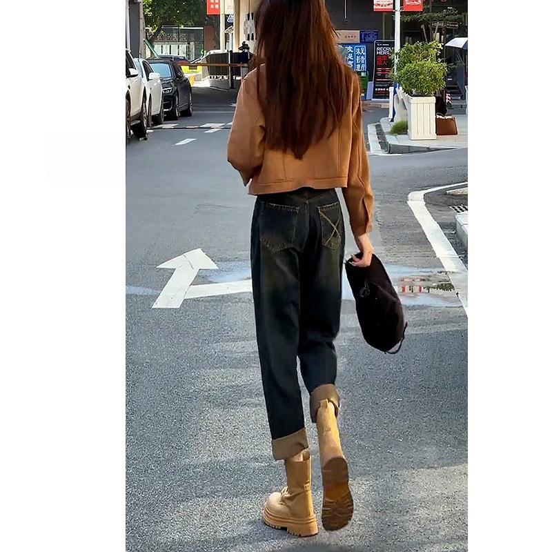 

2024 Женские джинсы гаремы больших размеров в стиле Y2K с высокой талией - Весна/Осень/Зима 2XL