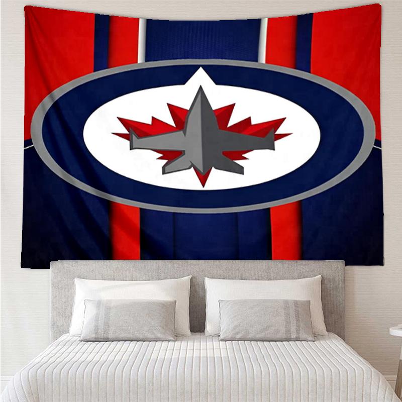 Winnipeg Crest Hockey Tapestry, Unique Design Tapestry, Wall Decor for Bedroom,Livingroom, Playroom,Heartwarming Fan Holiday Gifts