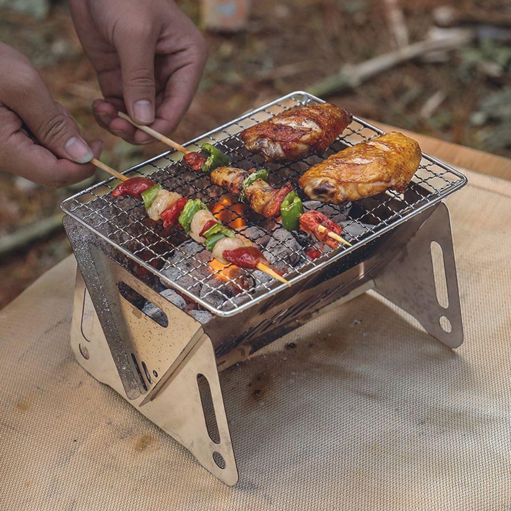 Portable Folding Barbecue Grill Detachable Grill Burn-er Stand Compact Barbecue Stove Outdoor