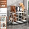Wall-Mounted Stainless Steel Utensil Holder: Chopstick, Knife & Spoon Storage Rack