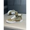 Autumn new high-top cloth casual soft-soled lace-up breathable mesh shoes xs