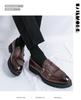 Men's Summer Slip-On Leather Loafers - Casual, Thick Sole, Height-Boosting Moccasins