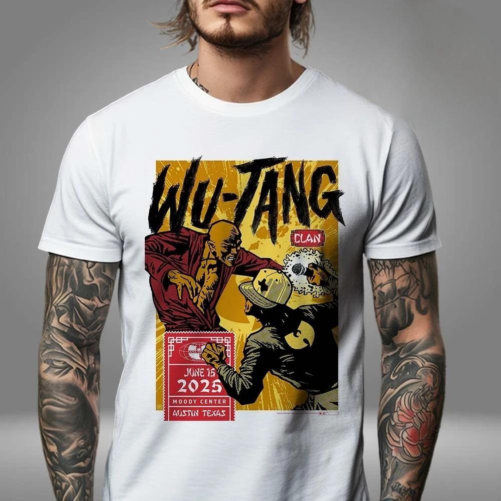 Wu Tang Clan Globale Tour Mercah Grafikdruck T-Shirt High-End Luxus Herren Damen Oberteil Y2k Mode Übergroß Locker Lässig Baumwolle T-Shirt