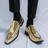 Men's Shoes Large Size Gold Chelsea Small Size Leather Shoes 33-45 Size Foreign Trade Couple British Style Pointed Leather Shoes
