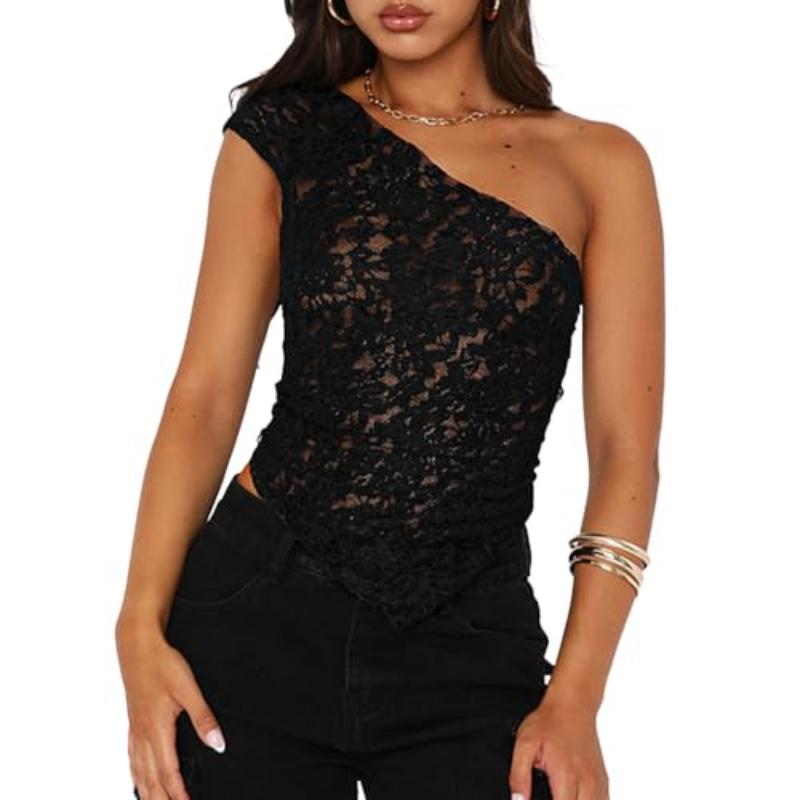 

Женский кружевной укороченный топ с открытой спиной, прозрачные топы для выхода в свет S