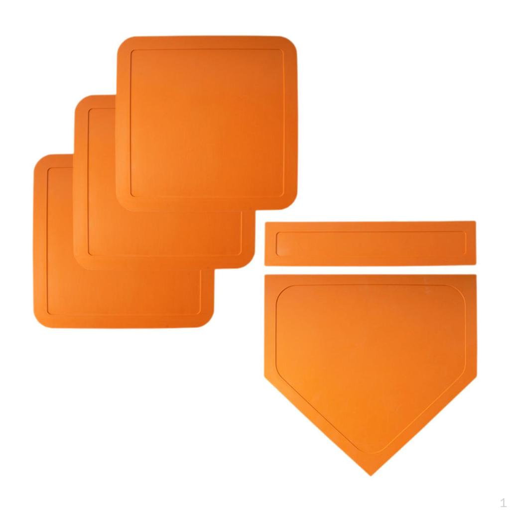 Baseball Softball Base Set Throw Down Rubber Bases Home Plate Pitcher Mound Portable Practice