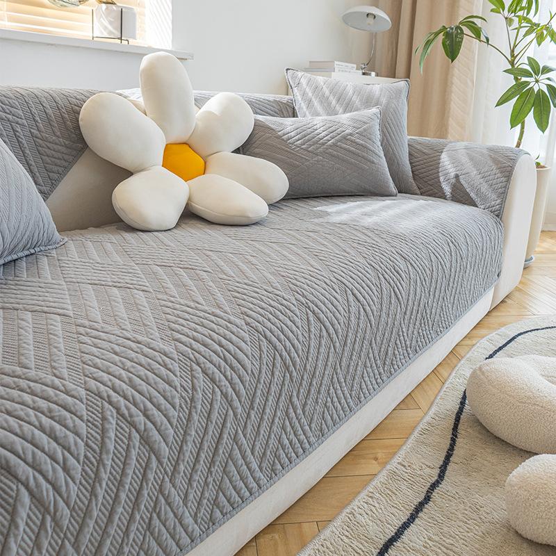 Pernă de canapea coreeană din bumbac, husă de pernă universală anti-alunecare pentru toate anotimpurile, husă de canapea simplă de culoare solidă