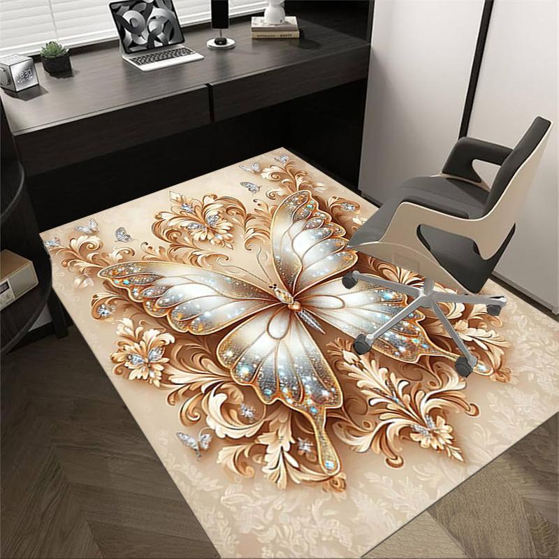 

1PC Butterfly Diamonds Anti-slip carpet, suitable for Office, bedroomand playrooms. It can also be used as a sofa footrest cover-R71 60cm by 90cm
