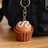 Chaveiro de Clicker de Sobremesa Impresso em 3D Alívio do Estresse Botão de Descompressão de Cupcake Chaveiro Fidget Charme para Bolsa Mochila Carteira