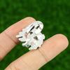Natural Rainbow Moonstone Stackable Adjustable Ring 925 Silver For Women