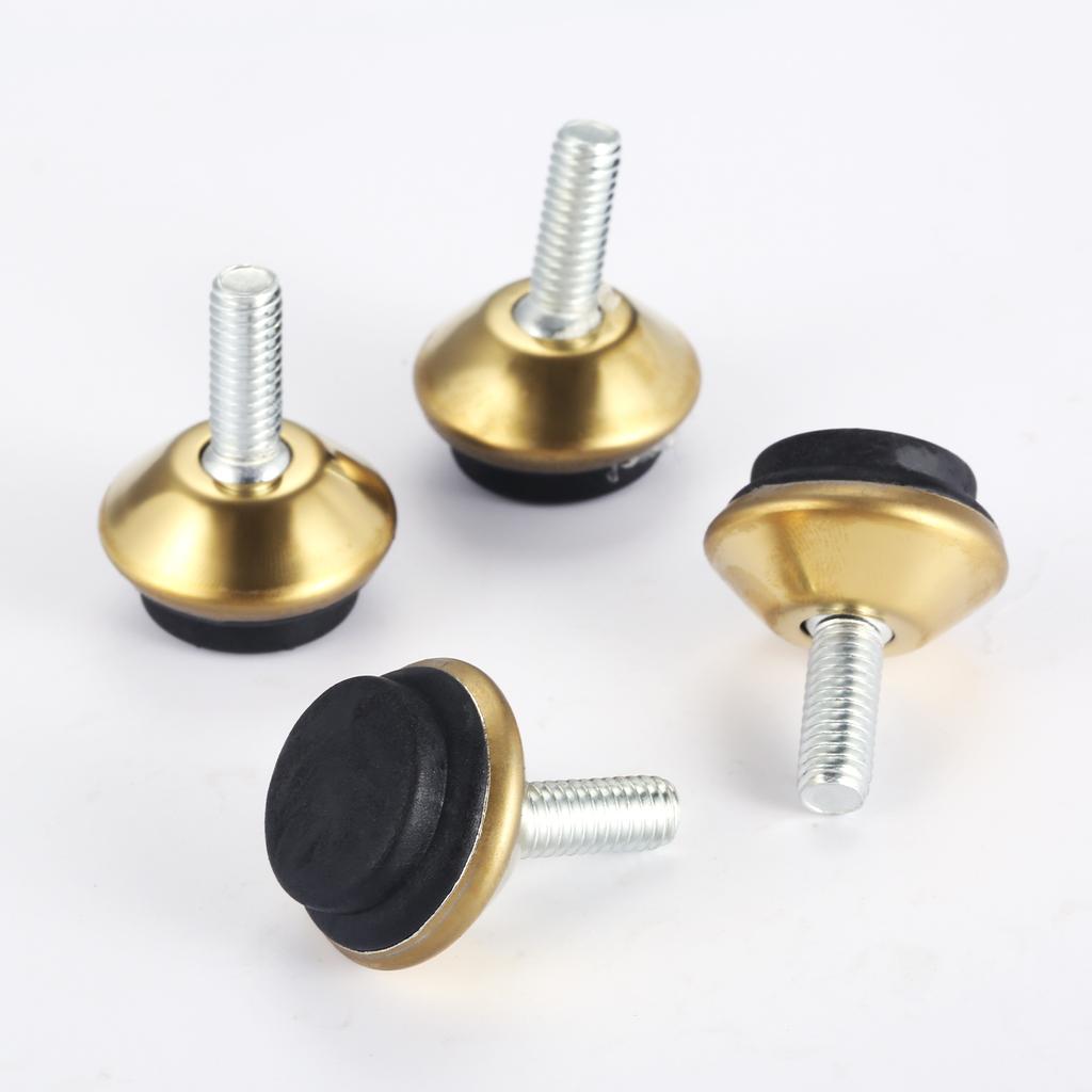 4 Stück verstellbare Metallmöbelgleiter Füße Beine M6*15mm Gewindeschraube Schwarz/Silber/Gold für Schrank Tisch Stuhl Maschinenbasis