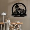 1 Stück Individuelle Metall-Eisenbahn-Wandskulptur, Personalisierte Lokomotiv-Plakette, Rustikale Heimdekoration für Wohnzimmer, Büro, Balkon, Innenhof, Geschenk