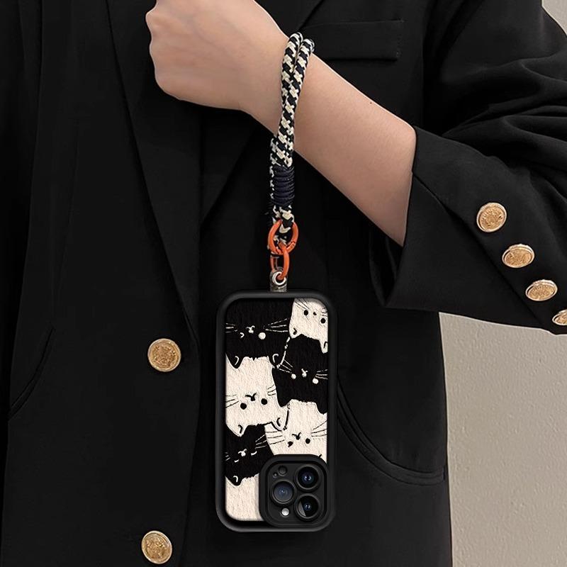 Full Screen Cat For OPPORENO13 Phone Case Premium Lanyard Realme12 Pro Sheepskin 3D Relief