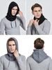 Cagoule tricotée en laine pour femme et homme, écharpe à capuche avec cordon de serrage, bonnet de protection du cou et du visage pour couple