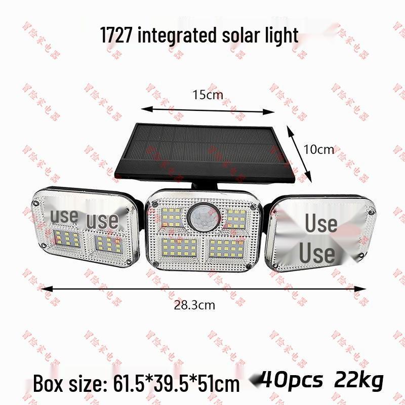 

Rotating Three-Head Solar Outdoor Waterproof Wall Light with Motion Sensor Solar Light