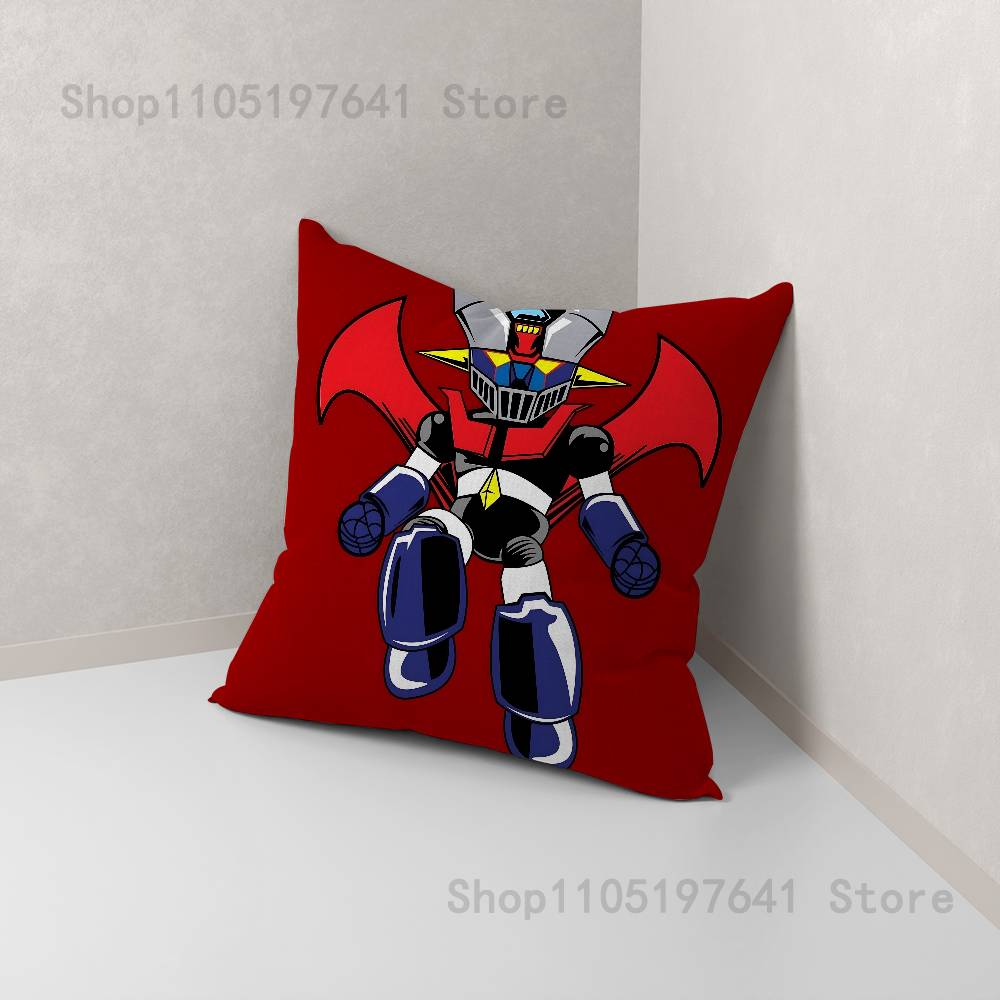 Anime M-Mazinger Z Robot Pillow Case For Sofa Decor Car Office Room Printing Cushion Cover Decorations and Protector