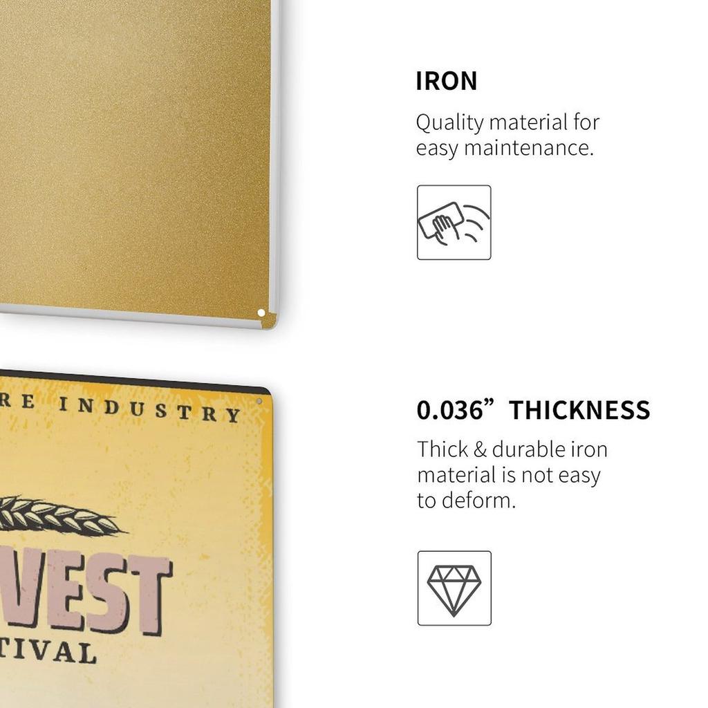 1 Pack Retro Tin Wall Décor Sign with Rusty Aged Texture for Stylish Home Accents, Choose 20x30cm or 30x40cm Fit