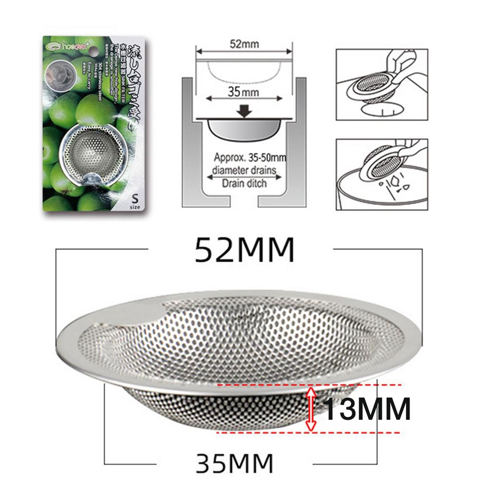 

Stainless Steel Sink Mesh Kitchen Sink Filter Sewer Mesh Strainers Bathroom Sink Strainer Strong Filtering Effect With Rim
