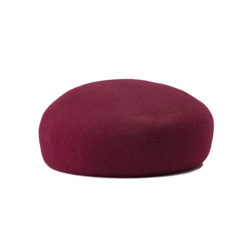 French Retro Wool Hardtop Fedoras Hat Women Ladies Autumn Winter Keep Warm Felt Beret Party Weddings Church Elegance Pillbox Hat
