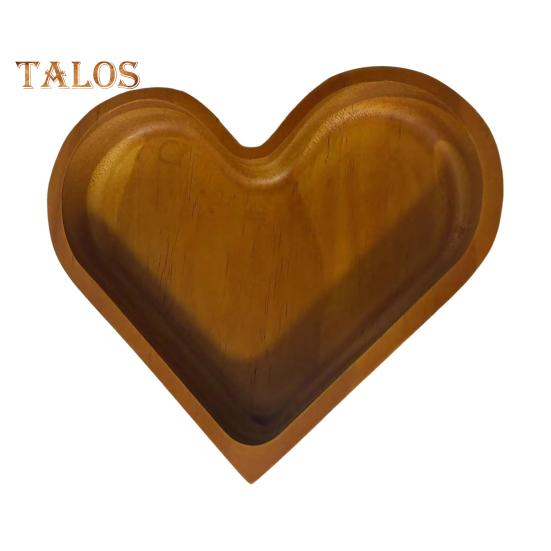 

1/4 шт. Деревянный поднос для фруктов в форме сердца, поднос для грецких орехов, закусок, десертов, штабелируемый многоцелевой поднос для обеденного стола 1pc