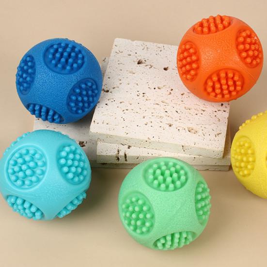 Pet Toy Convex Surface Sound Indoor Play Dog Relief Interactive Toy Bite-Resistant Molar Teeth Cleaning Rubber