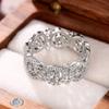 Huitan Hollow Pattern Design Women Rings with Brilliant Cubic Zirconia Temperament Bridal Wedding Accessories New Trendy Jewelry