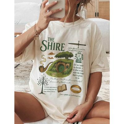 The Shire LOTR Comfort Colors Shirt Fantasy Book Lover Tee Funny Second Breakfast T-Shirt Hobbit Fan Gift Fashion Tops Clothing