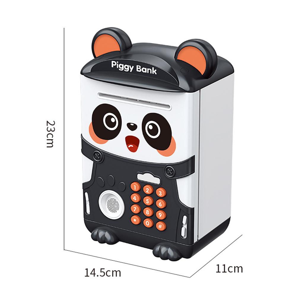 Electronic Piggy Bank With Fingerprint Recognition Password Cartoon Panda Money Bank Auto Scroll Money Saving Box Gifts For Kids