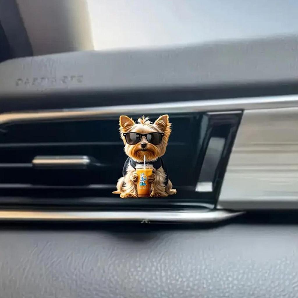 Car Vent Air Freshener 2D Acrylic Aromatic Clamp Decorative Dog Perfume Diffuser For Daily Commute Road Trip Night Summer Van
