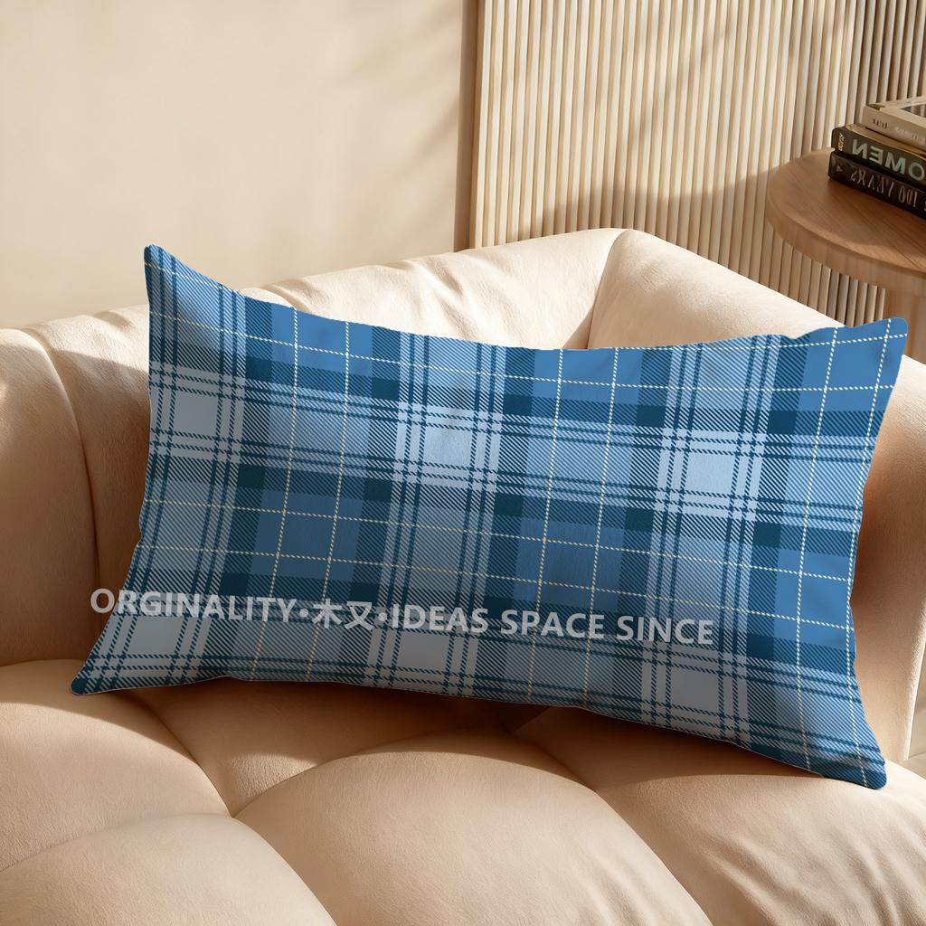 Classic Plaid Geometric Throw Pillow Covers Suitable For Sofa Bedroom Car Pillow Cover Cushion Rectangular Back Cushion