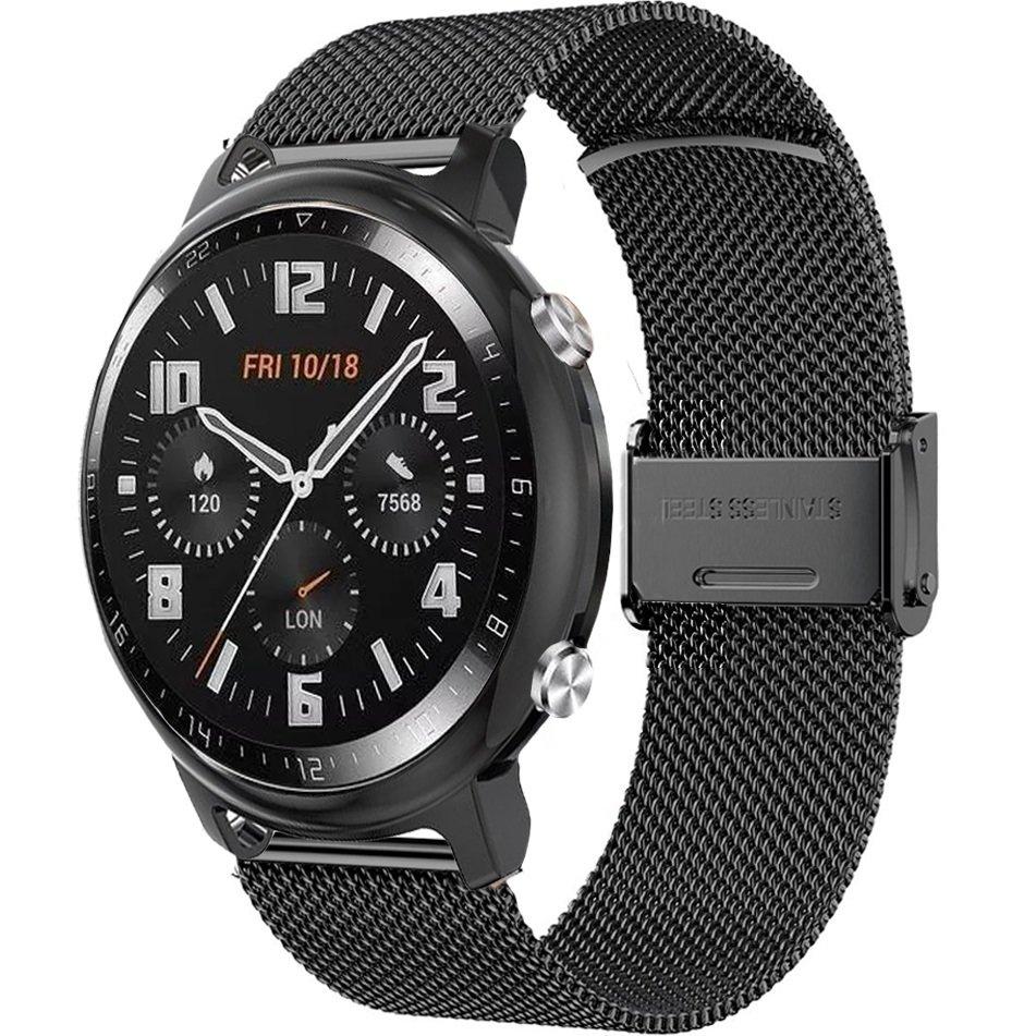Milanese Bracelet + Case with Screen Protector for Huawei Watch GT 2 46mm, Black