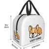Lazy Welsh Corgi Puppy Lunch Box Insulated Bento Box Reusable Waterproof Lunch Bag with Front Pocket for School Office Picnic