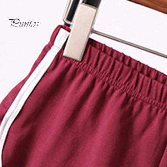 Lady Sport Shorts Elastic Waist Yoga Mini Shorts Solid Color Super Short Pants Lightweight Beach Pants Athletic Shorts