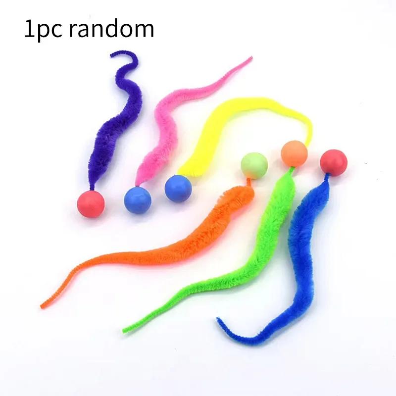

Игрушки для домашних кошек, однотонные и красочные эластичные мячи, гусеницы, дразнящие палочки для кошек, интерактивные для кошек, аксессуары для кошек