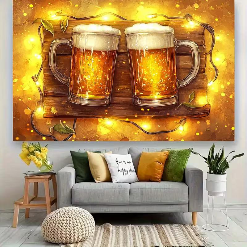 2D Bierkrug Prosit Hintergrundtuch für Junggesellenabschied Festival Feier