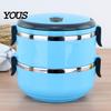 Separate Layer Bento Box Stackable Insulated Lunch with Handle, Stainless Steel Interior Easy Cleaning Portable Thermal Design, Leak-Proof Food