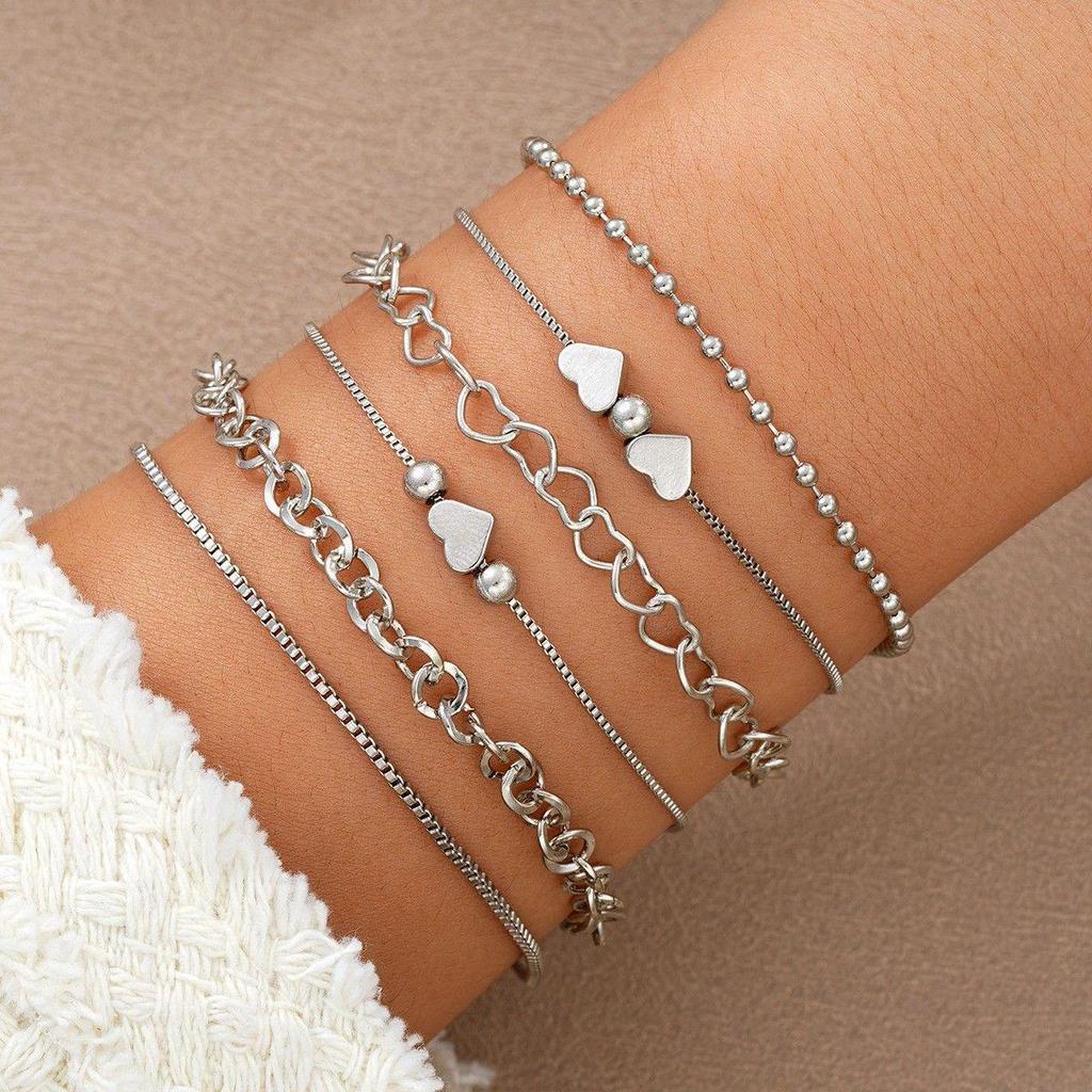 Bohemian Minimalist Multi-layer Women's Chain Bracelet Set