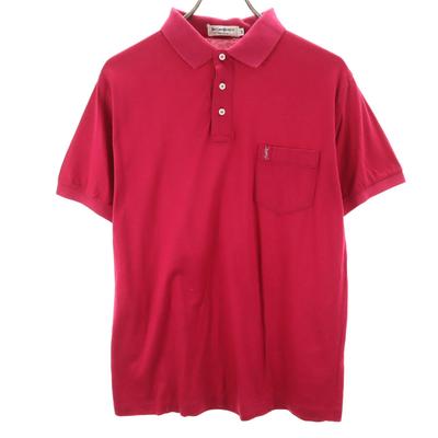80s 90s Old Short Sleeve Polo Shirt M Bordeaux Series Men's Used