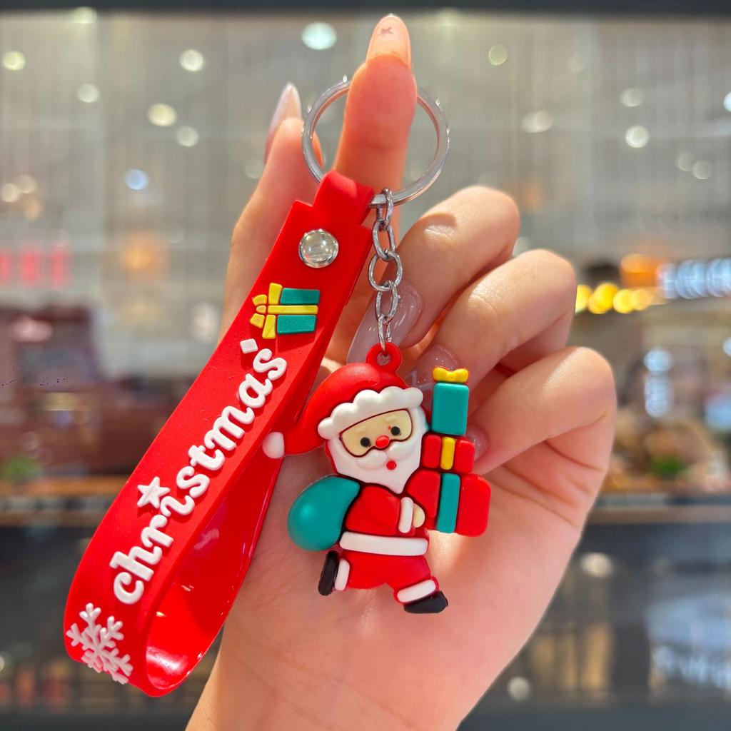 New Christmas Cartoon Keychain Bag Pendant Exquisite Santa Claus Car Keychain Small Gift