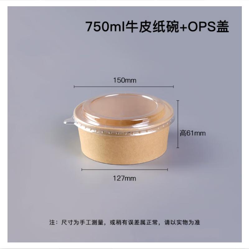 Zebian Thickened Disposable Kraft Paper Bowls