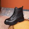 [Anti-Season God] First-layer cowhide Martin boots for women's 2025 autumn and winter new velvet lace-up British style short boots