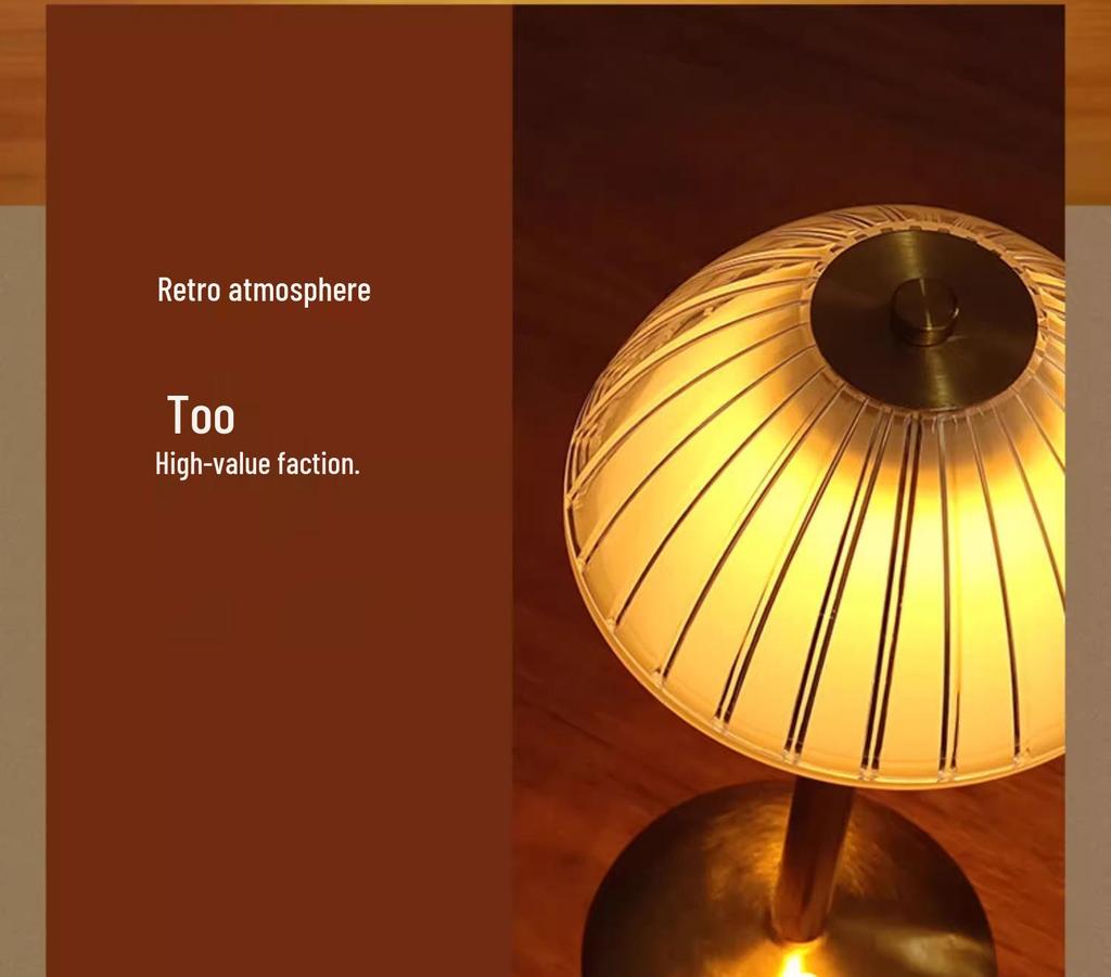 Retro LED Touch Table Lamp with USB Charging for Cafe and Bar Atmosphere