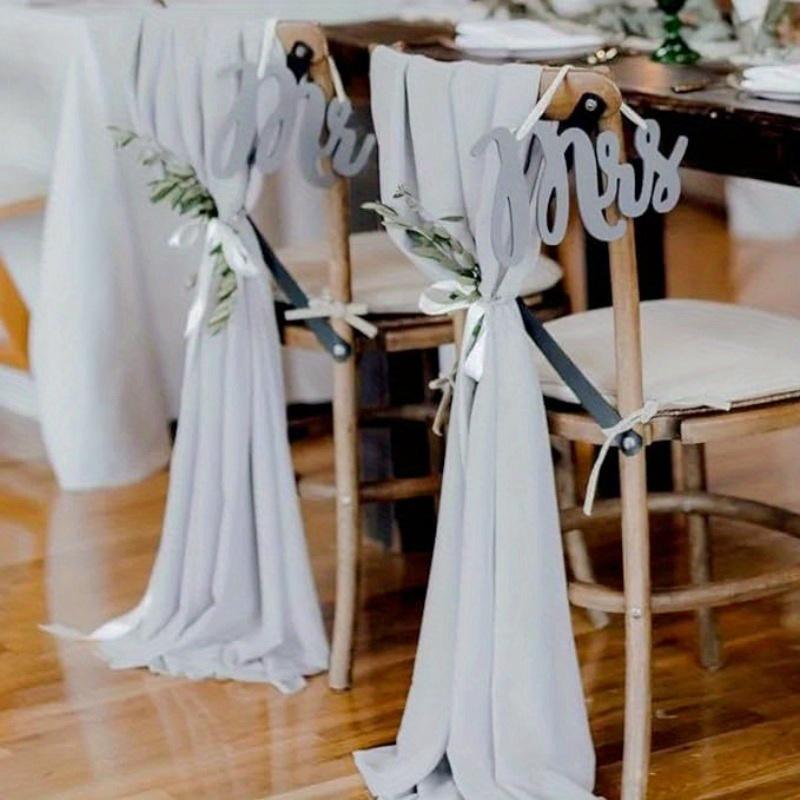 1Pc 29.5*78.7 inches Chiffon Wedding Chair Decoration for Wedding Banquet Holiday Party Decoration