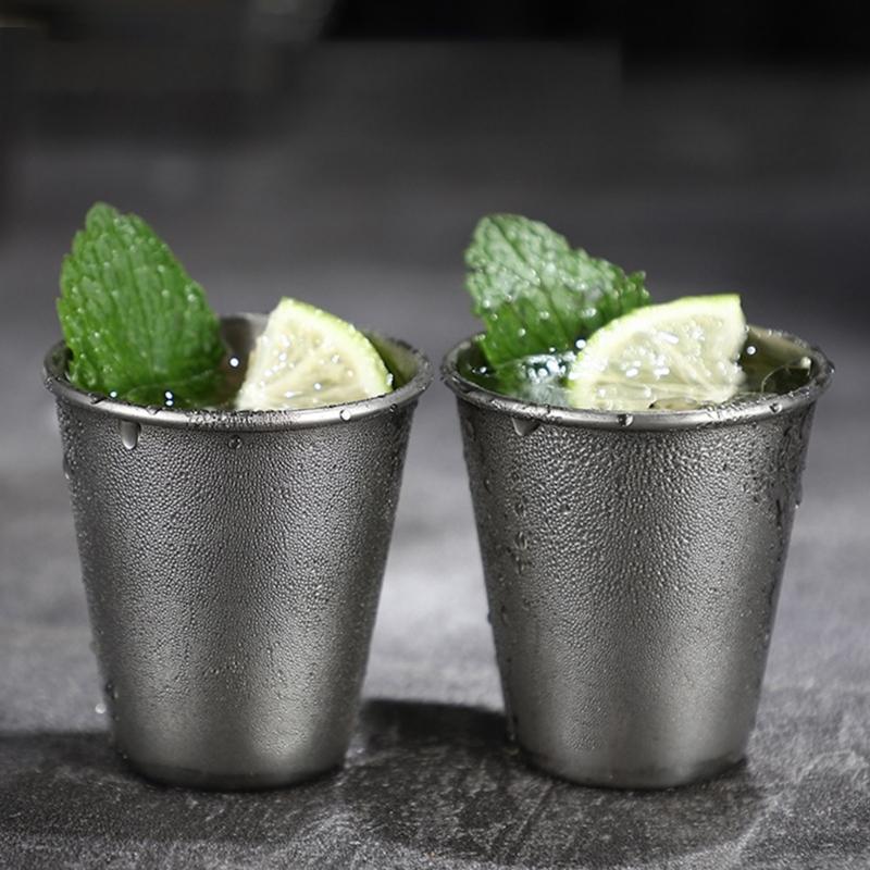 Stainless Steel Small Cocktails Shot Glasses Drinking Vessel Cup For Whiskeys Tequilas And Liquor Portable Barwares
